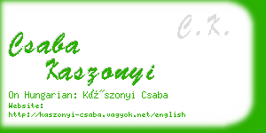 csaba kaszonyi business card